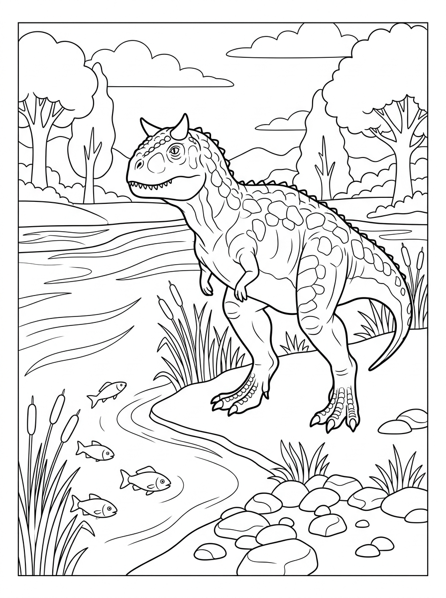 Carnotaurus ornaments coloring pages
