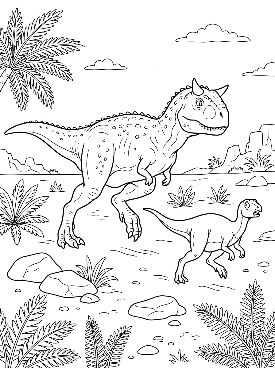 cute Carnotaurus coloring pages