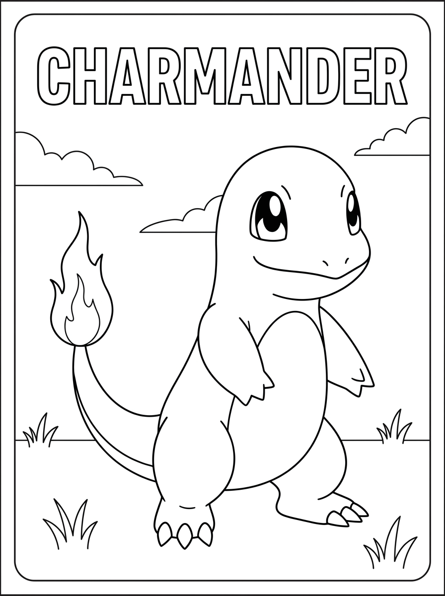 Charmander Coloring Pages 2 free Charmander coloring pages pdf