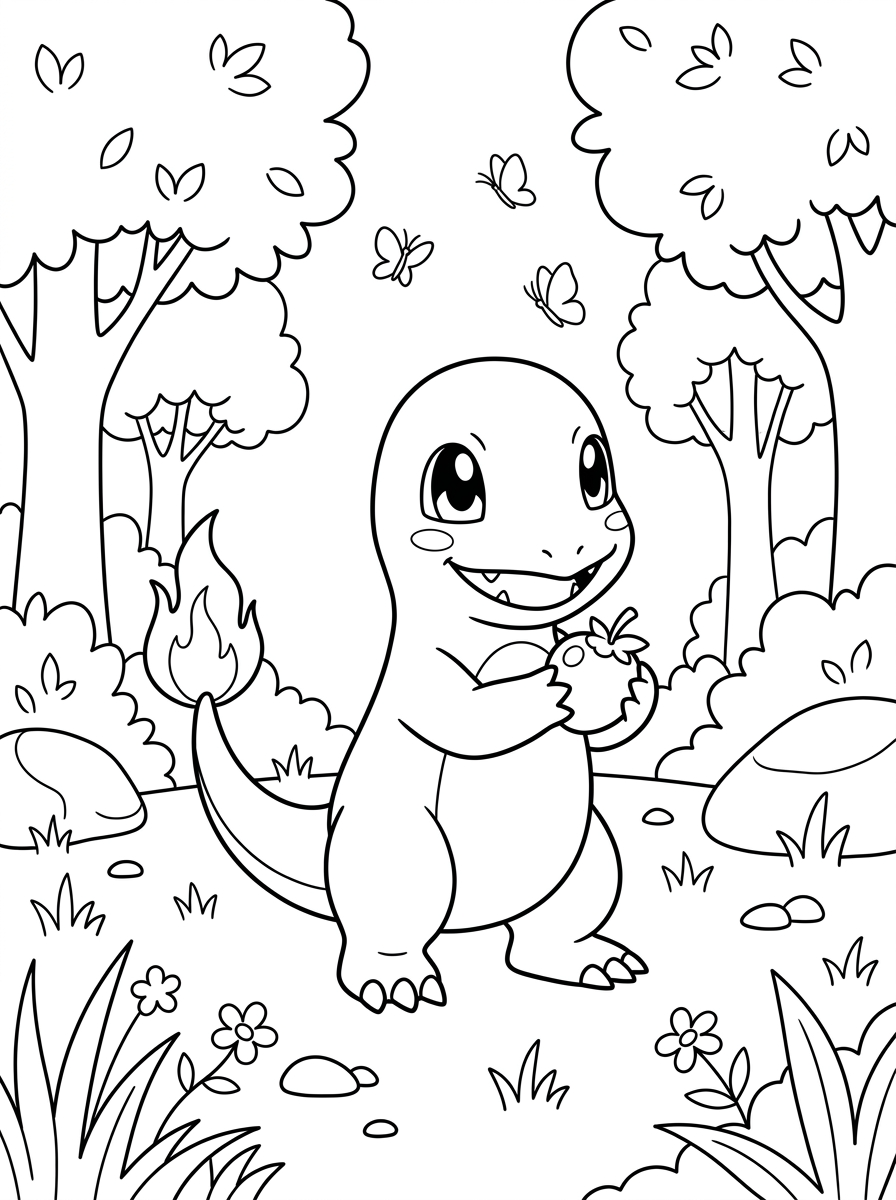 Charmander Coloring Pages 12 easy Charmander coloring pages
