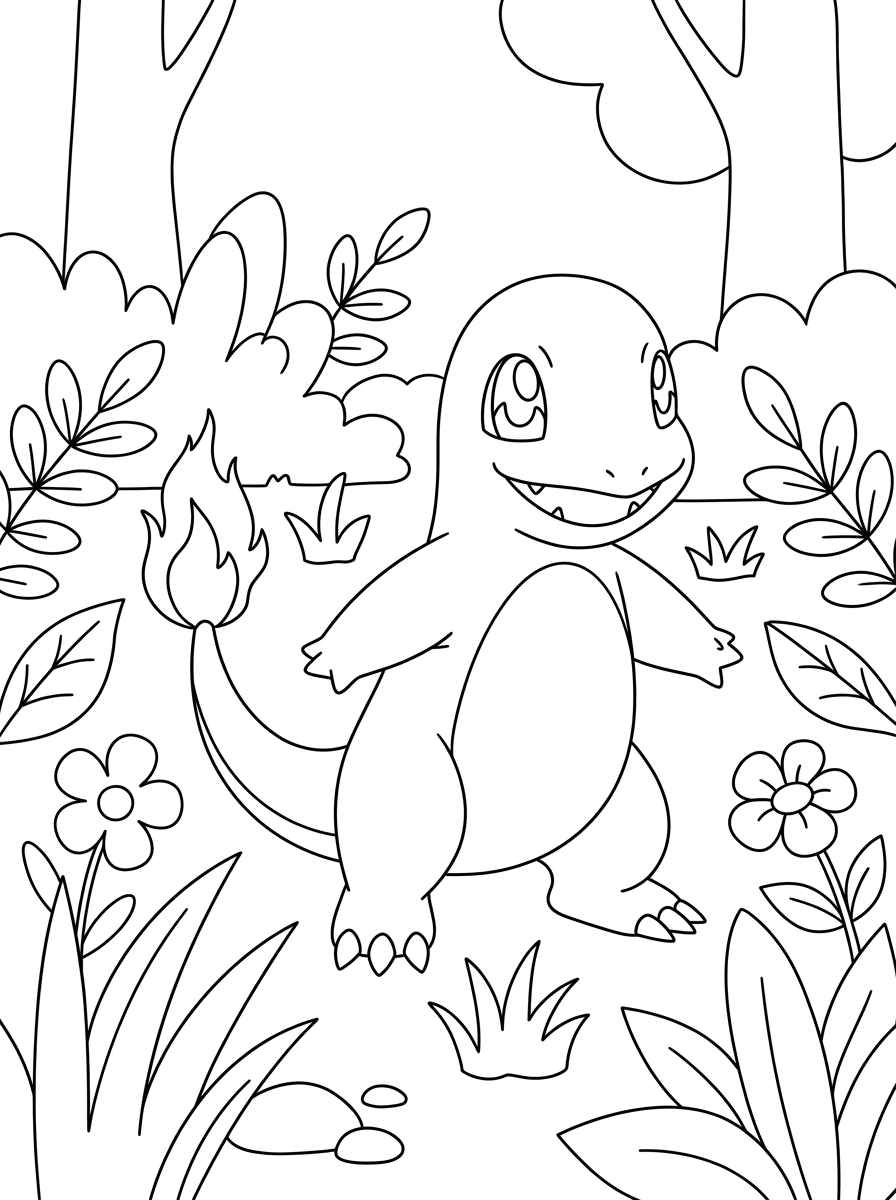Charmander Coloring Pages 14 Charmander cards coloring pages 1