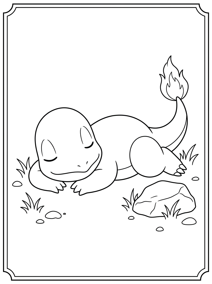 Charmander Coloring Pages 4 Charmander cards coloring pages