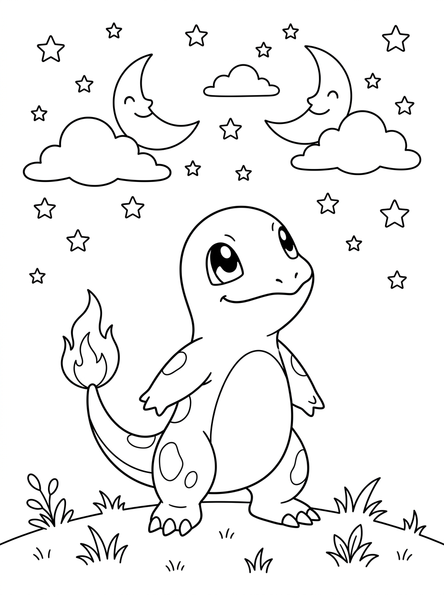 Charmander Coloring Pages 6 free Charmander printable coloring pages