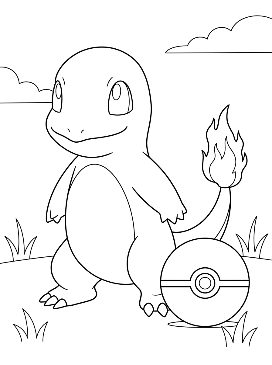 Charmander Coloring Pages 8 kawaii cute Charmander coloring pages