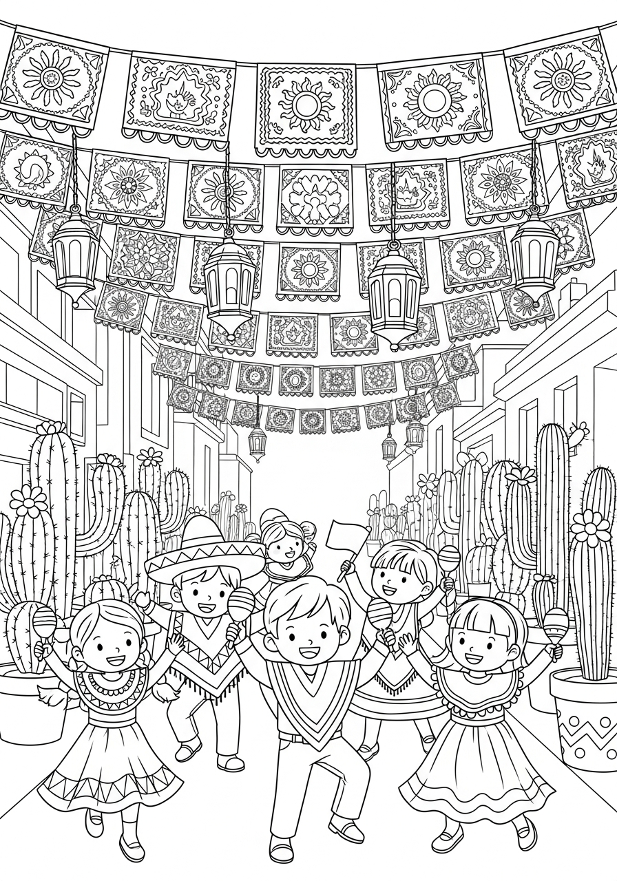 Cinco de Mayo coloring pages for adults pdf