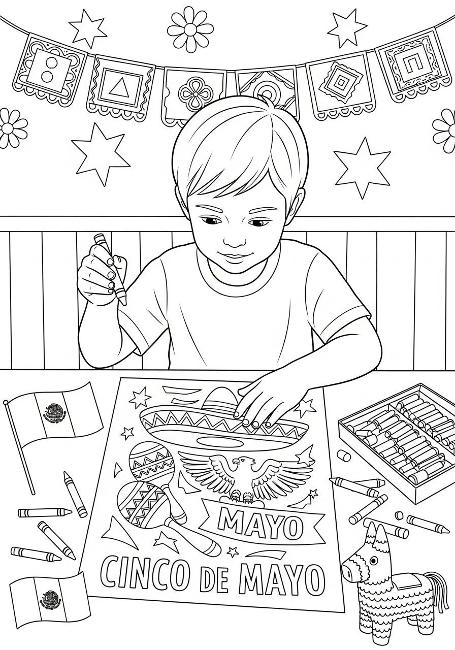 adult Cinco de Mayo coloring pages 1