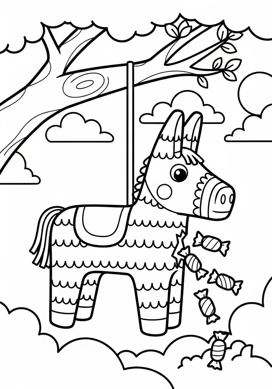 easy cute Cinco de Mayo coloring pages