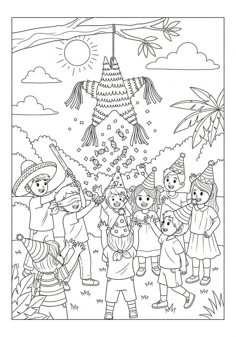free full size printable Cinco de Mayo coloring pages for adults pdf