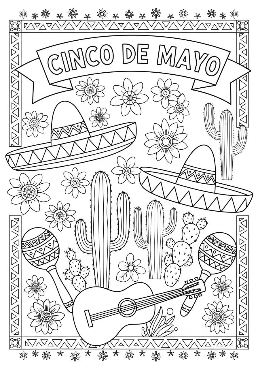 free printable Cinco de Mayo coloring pages
