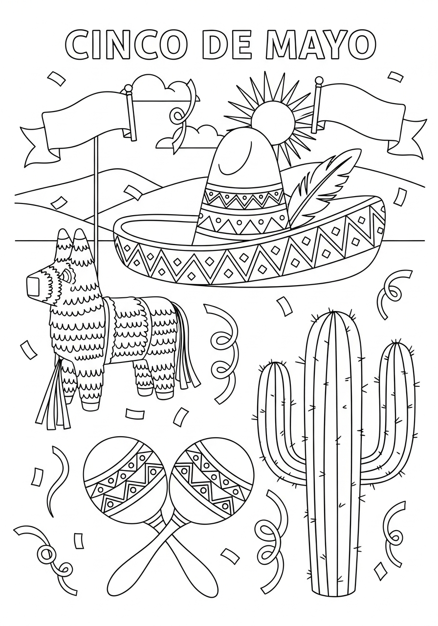 coloring Cinco de Mayo pages
