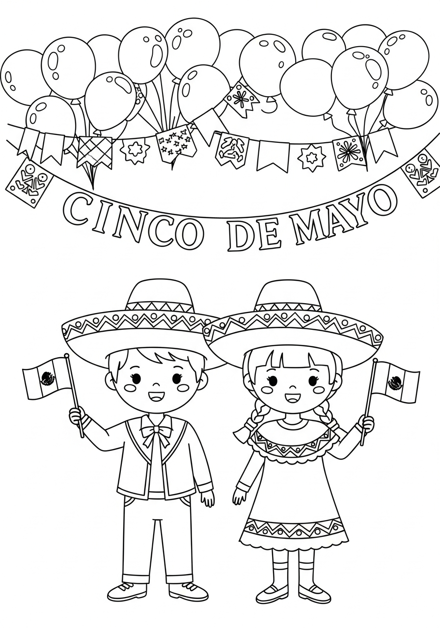 easy Cinco de Mayo coloring pages
