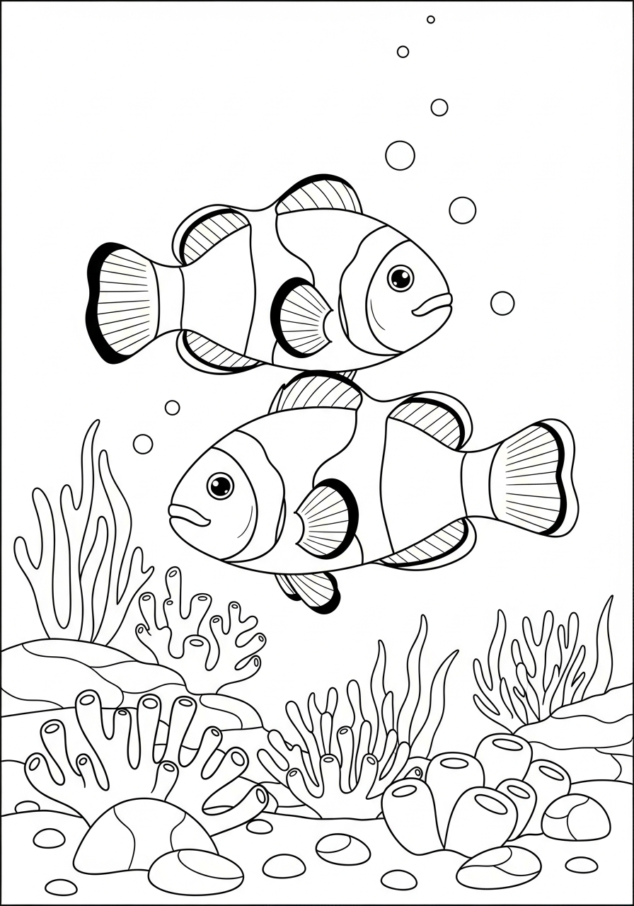 free adult Clownfish coloring pages