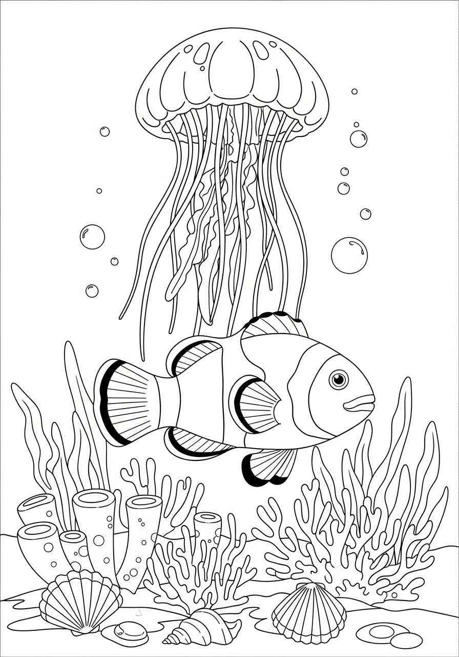 adult Clownfish coloring pages
