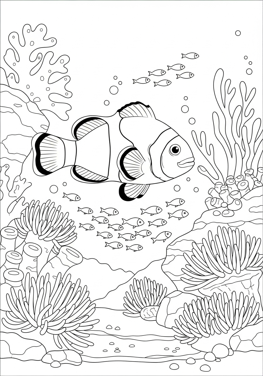 Clownfish coloring pages for adults pdf