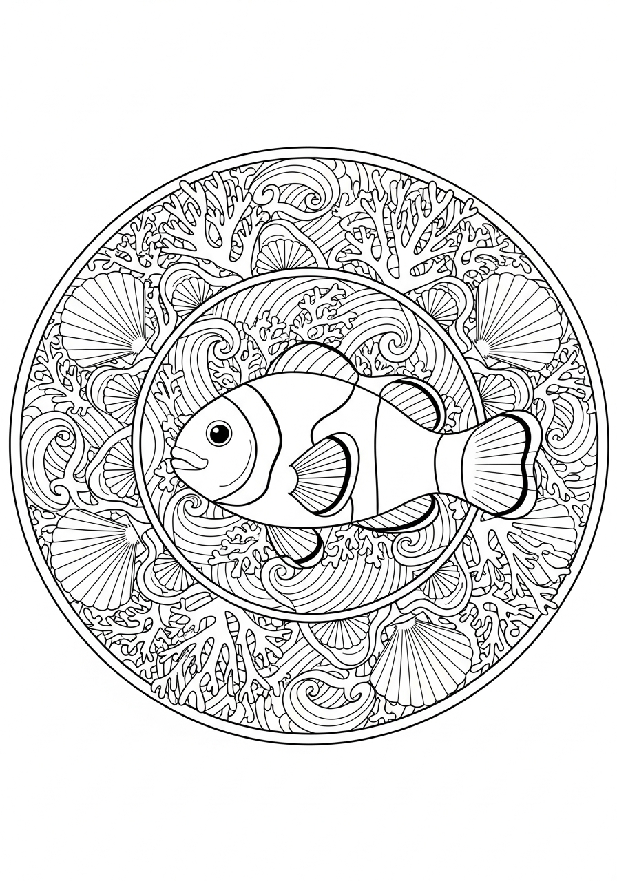 Clownfish adult coloring pages