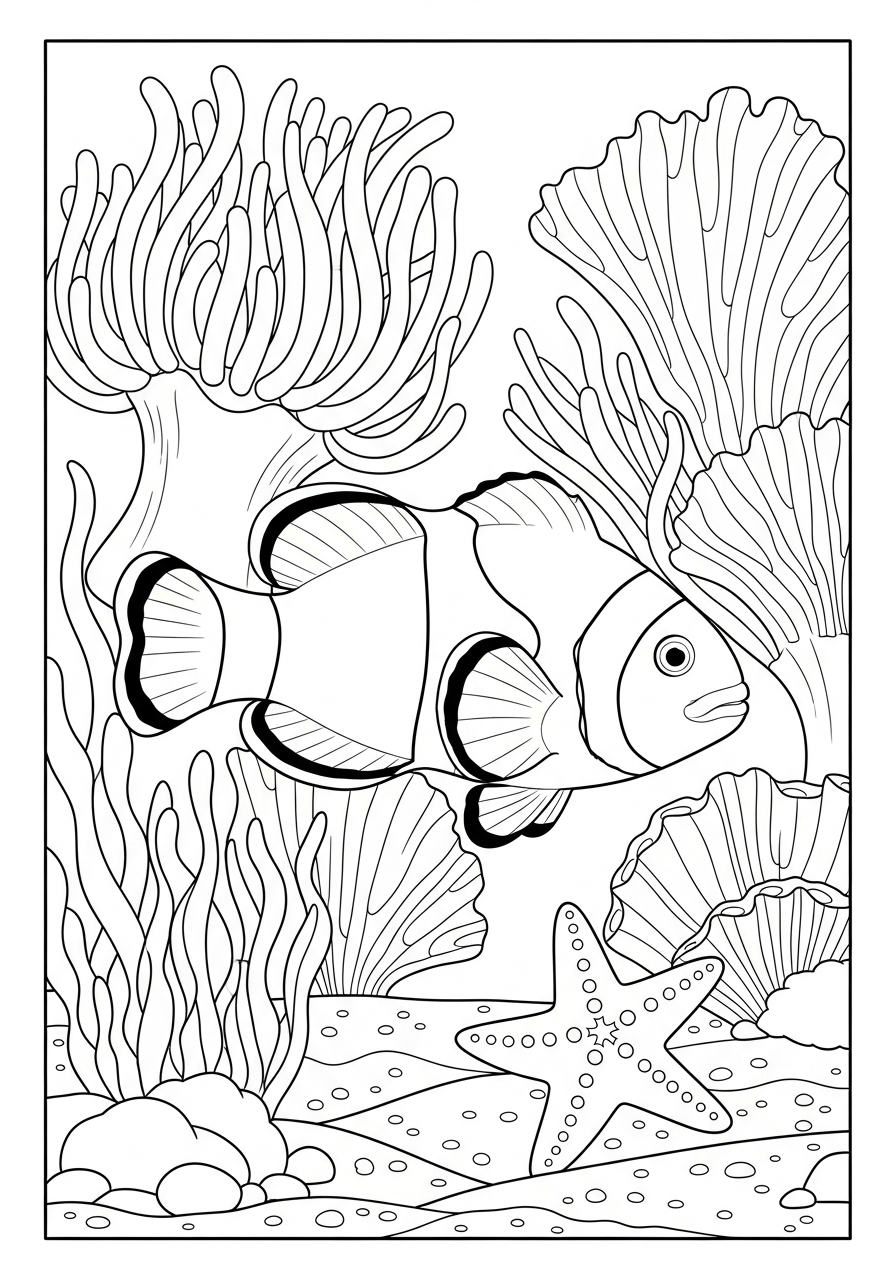 free Clownfish coloring pages printable
