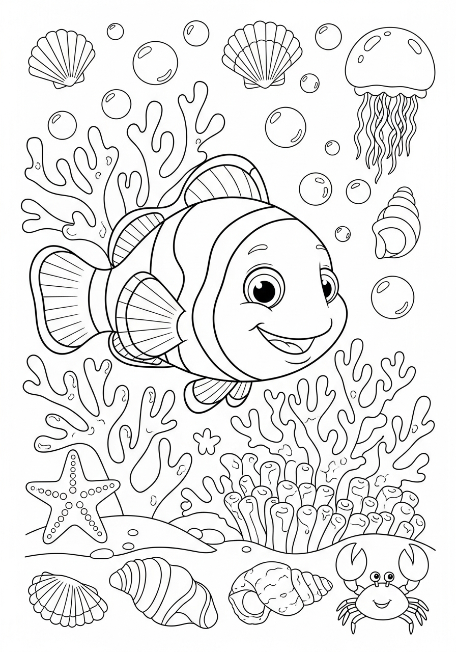 Clownfish coloring pages to print