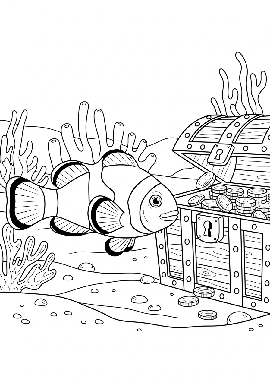 detailed Clownfish coloring pages