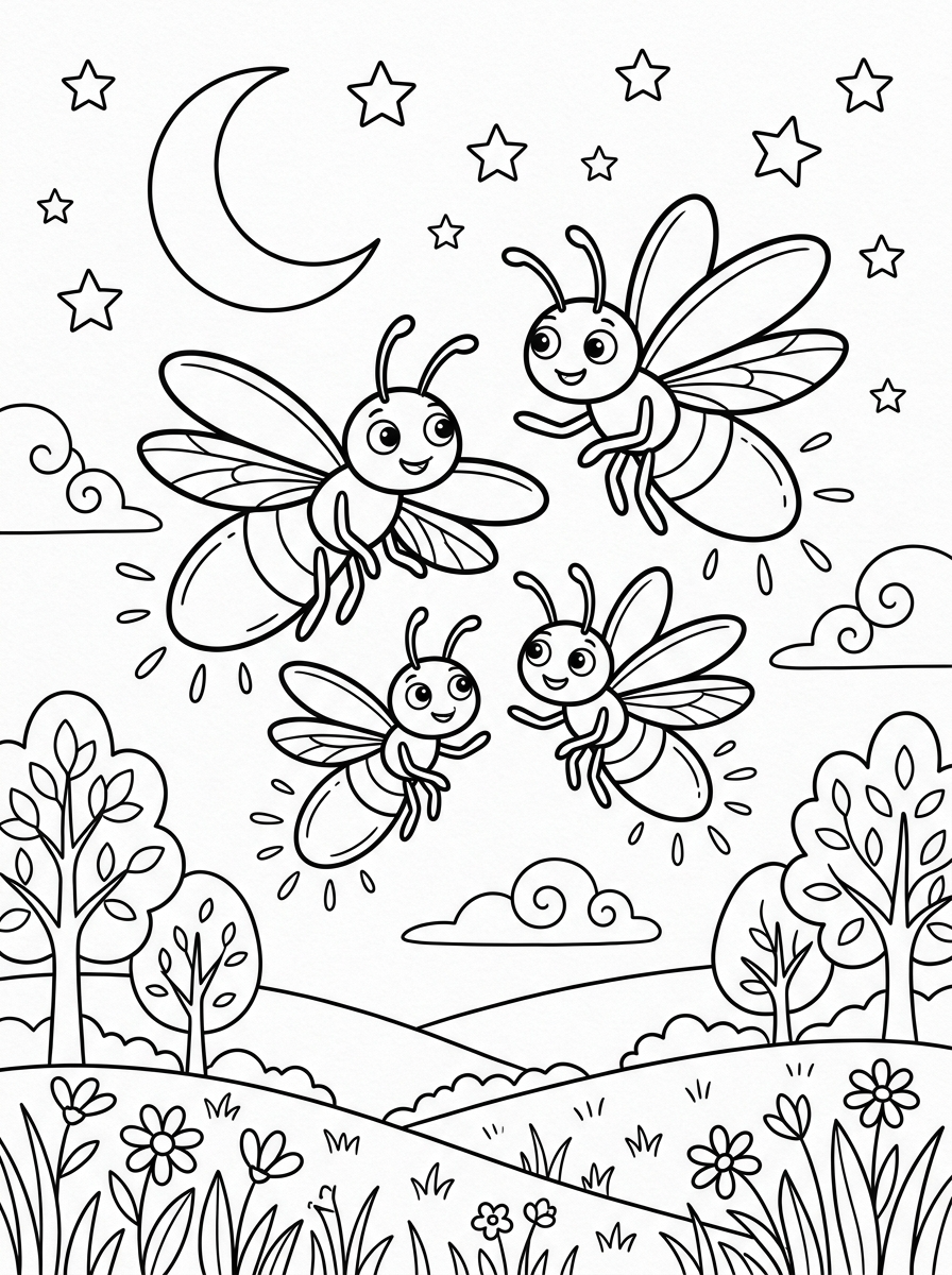 free Firefly coloring pages