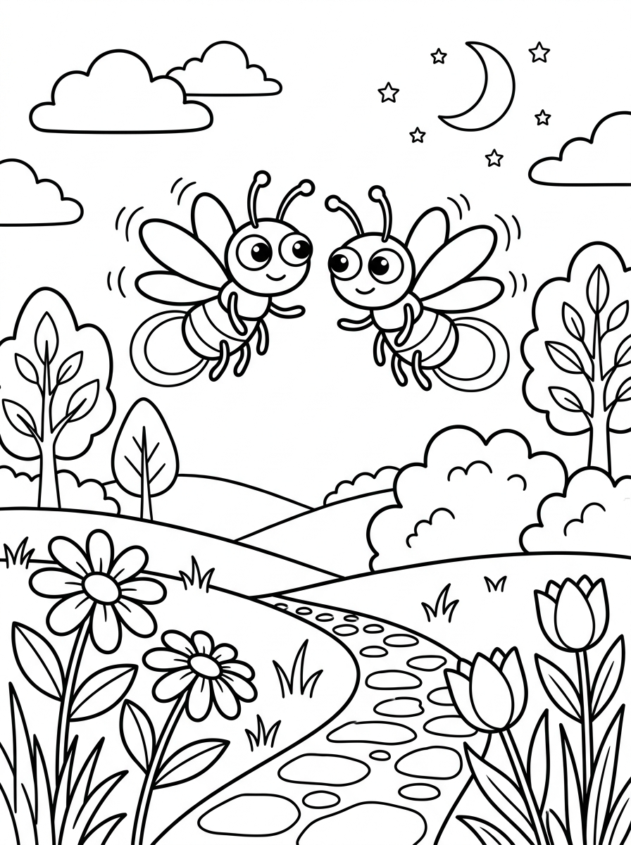 kids Firefly coloring pages 1