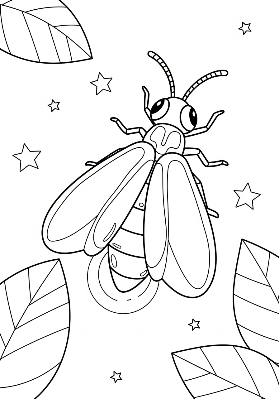 Firefly coloring pages for kids
