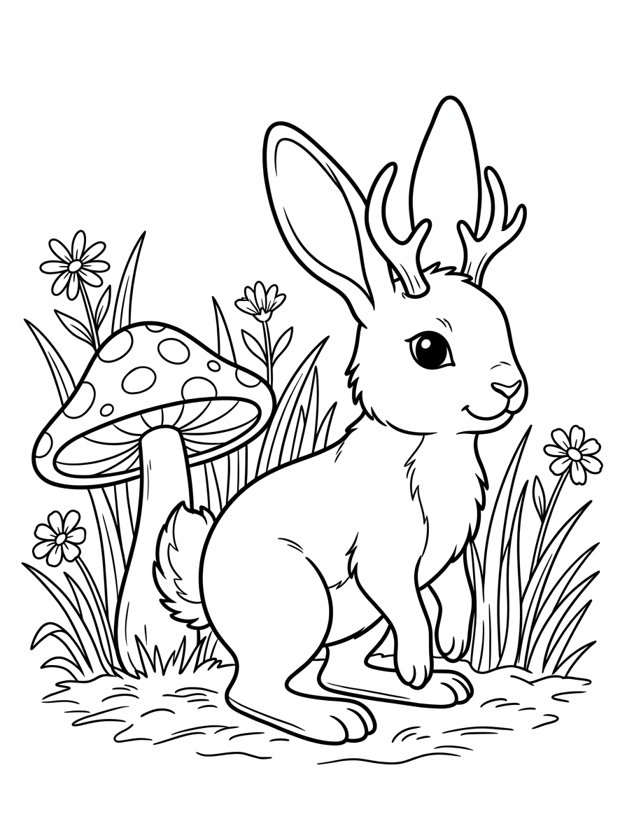 printable coloring pages Jackalope