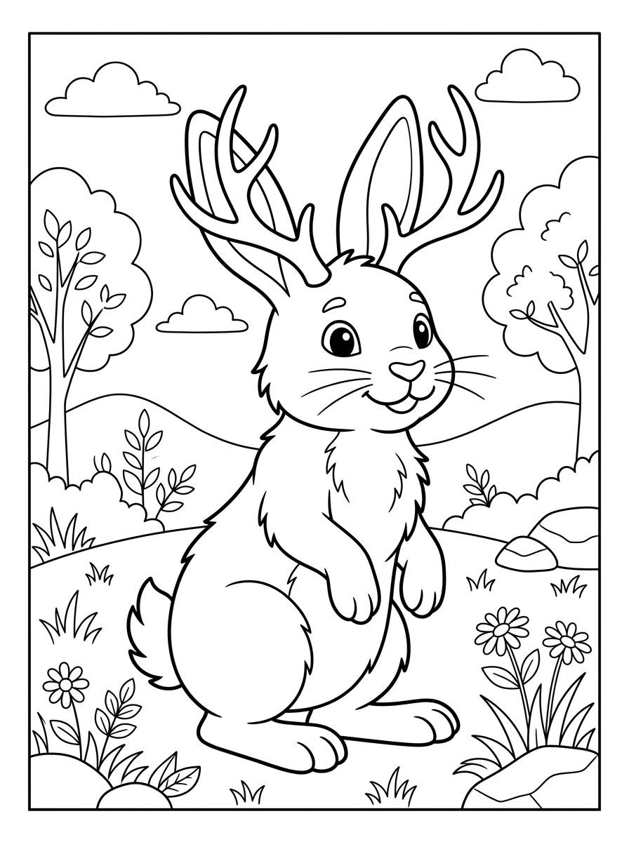 Jackalope coloring pages printable 1