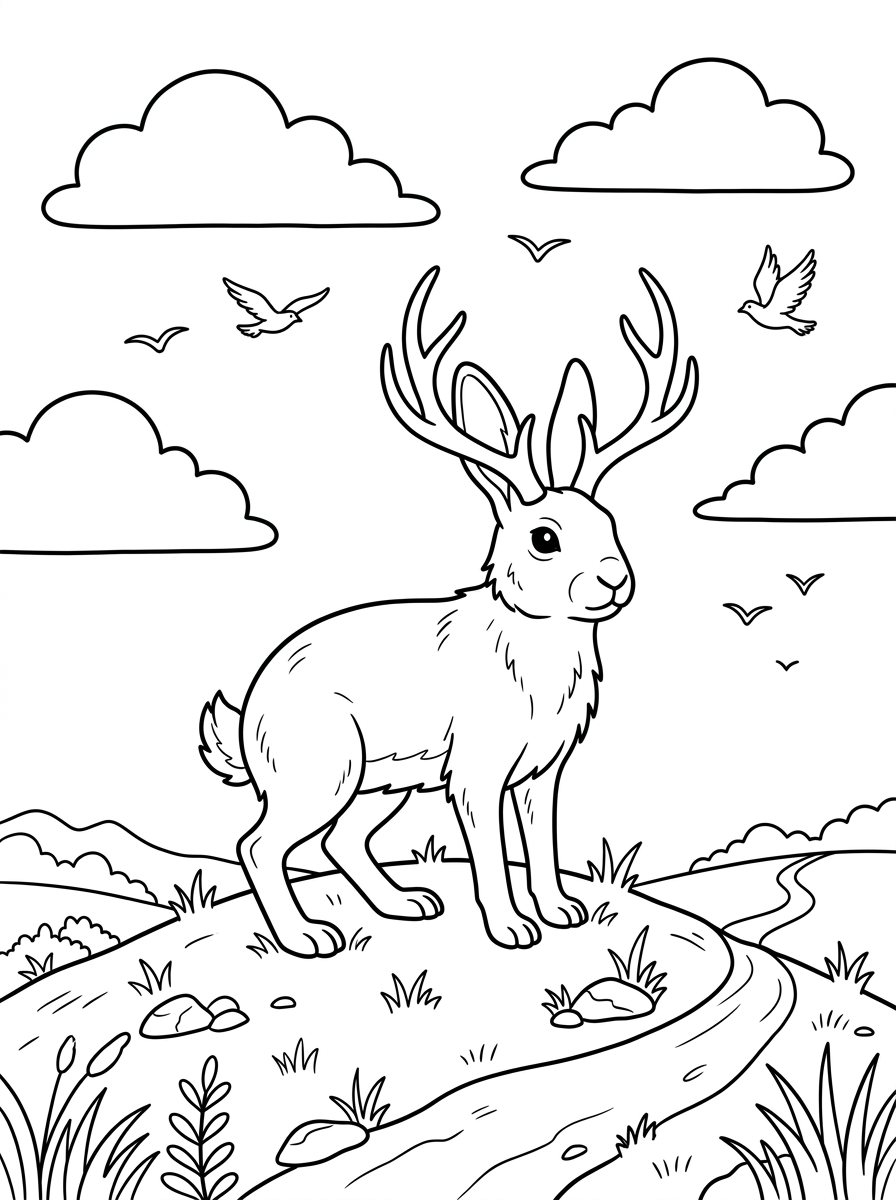kids Jackalope coloring pages
