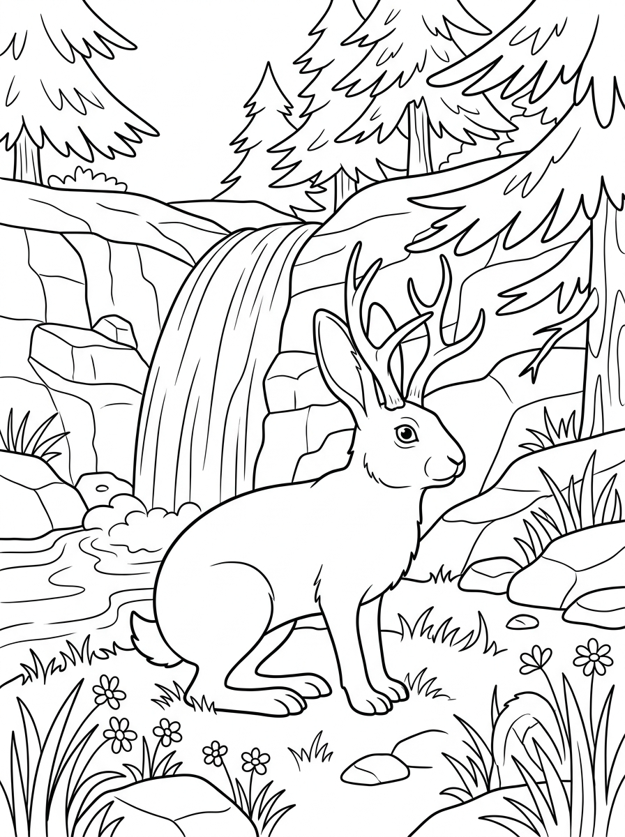 Jackalope coloring pages for preschoolers