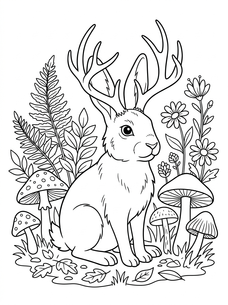 Jackalope coloring pages free