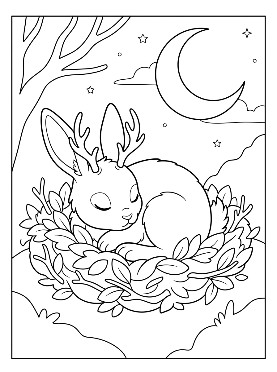Jackalope coloring pages free printable