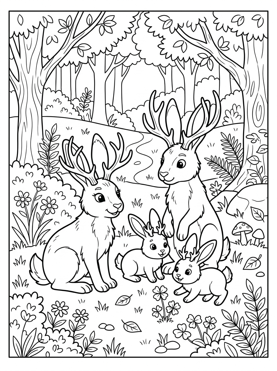 coloring pages Jackalope