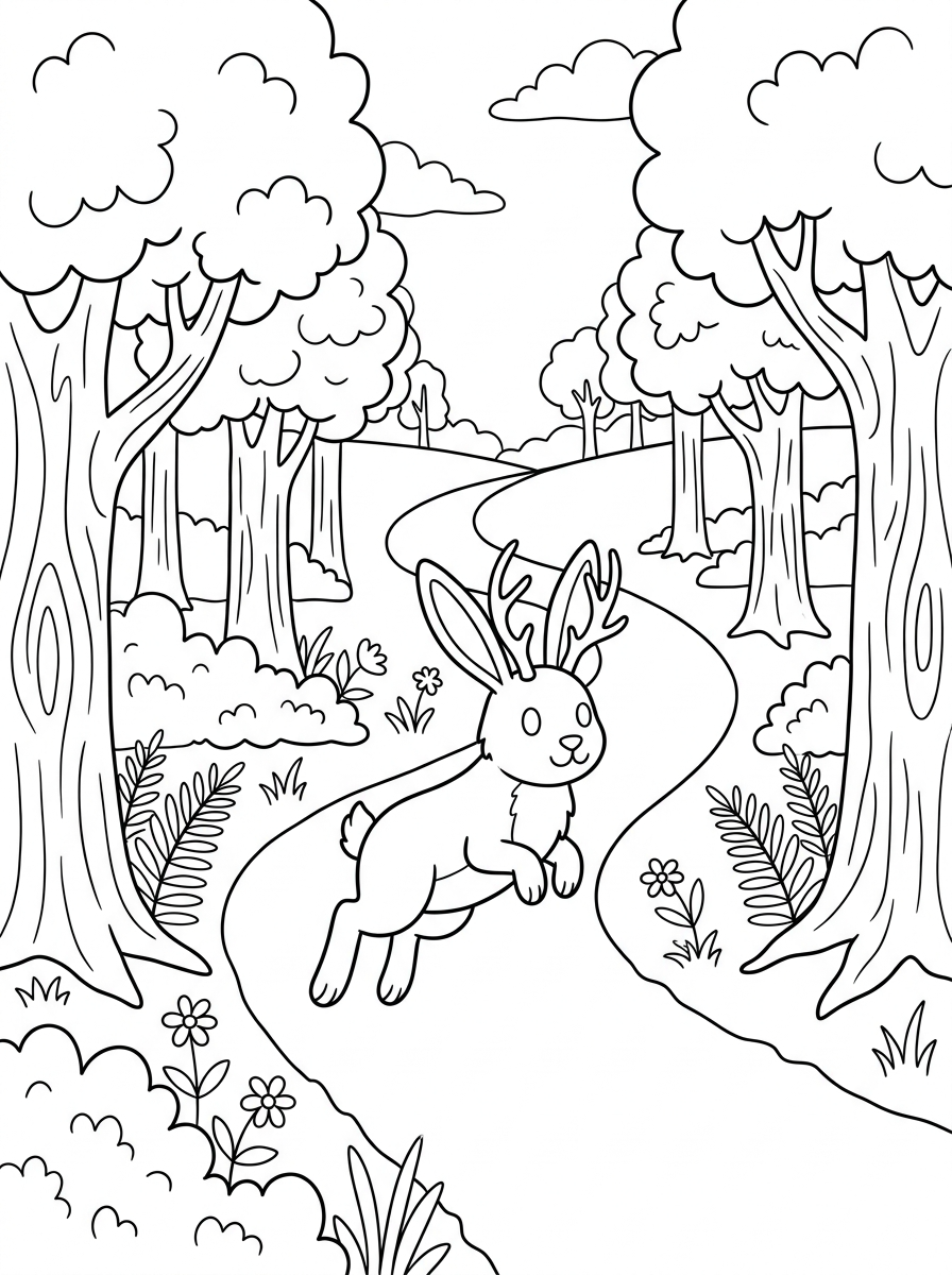 free printable Jackalope coloring pages 2