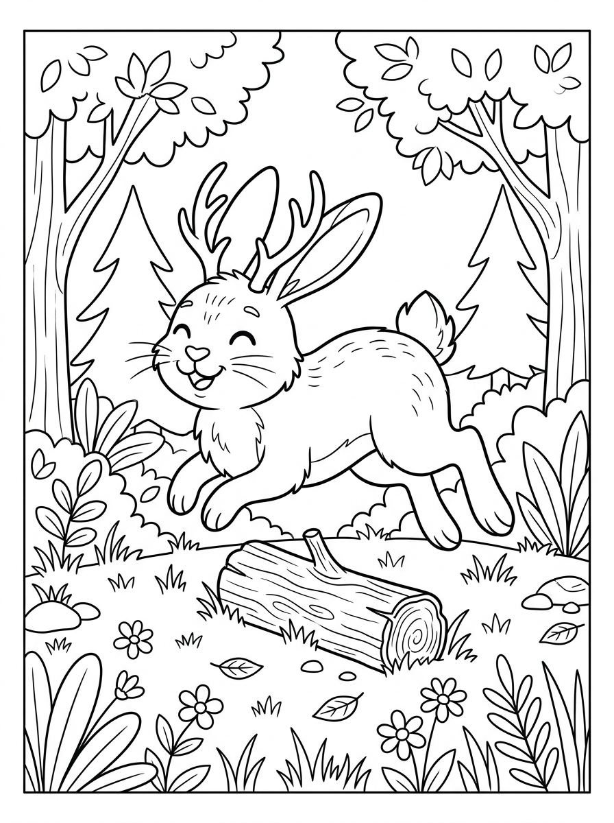 Jackalope cards coloring pages