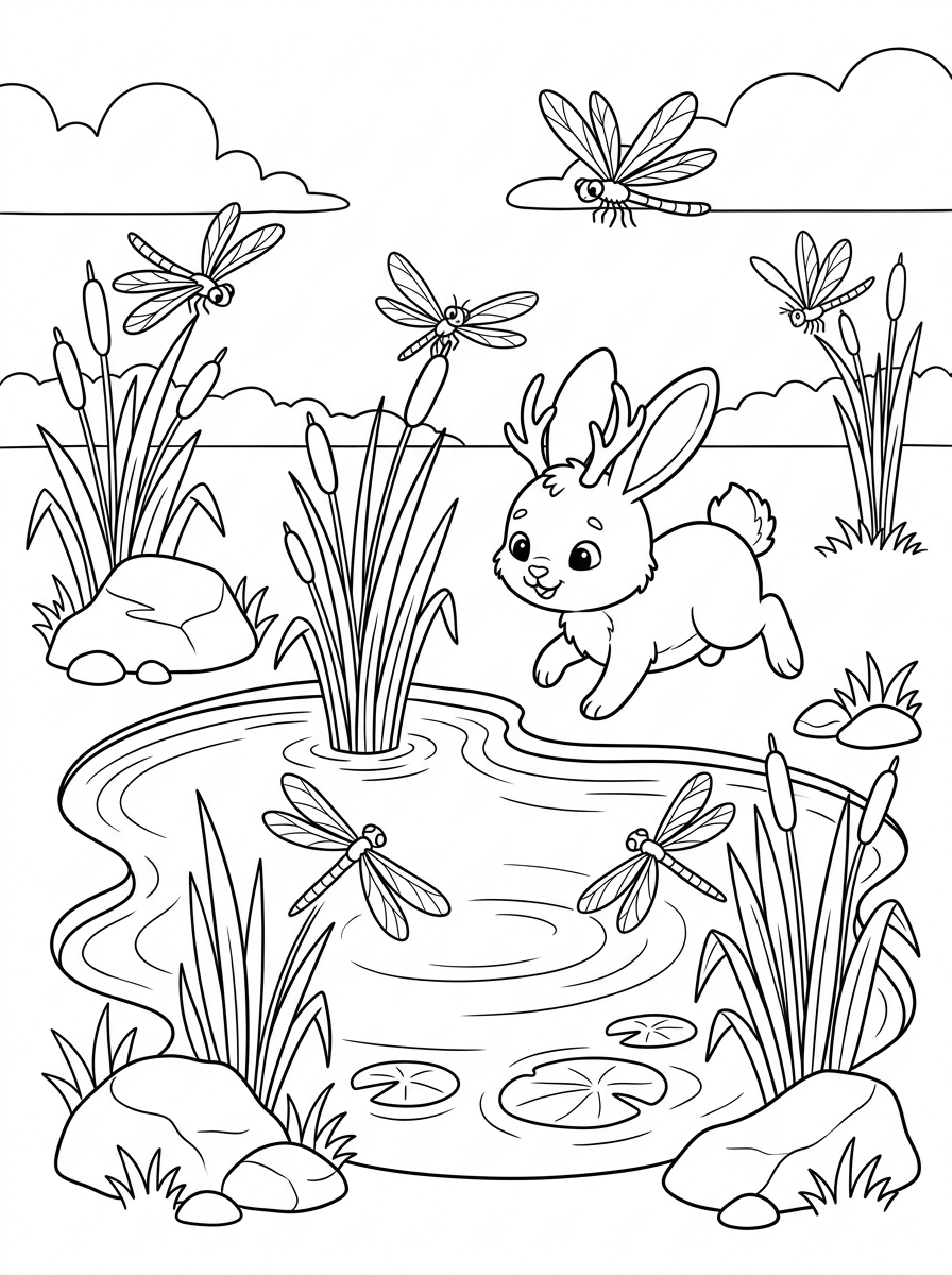 free printable Jackalope coloring pages
