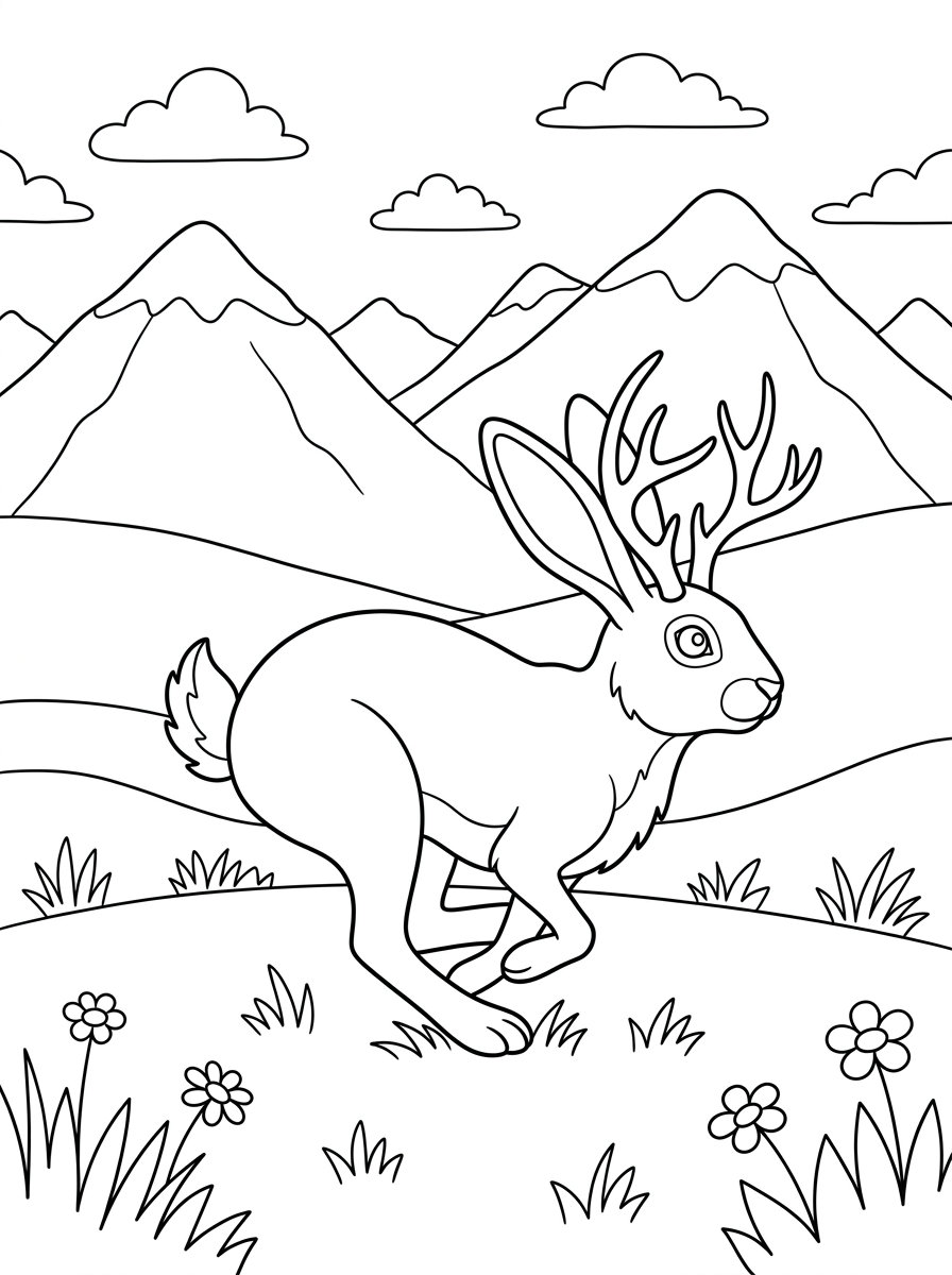 Jackalope coloring pages for kids