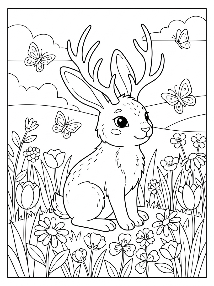 Jackalope coloring pages printable 2
