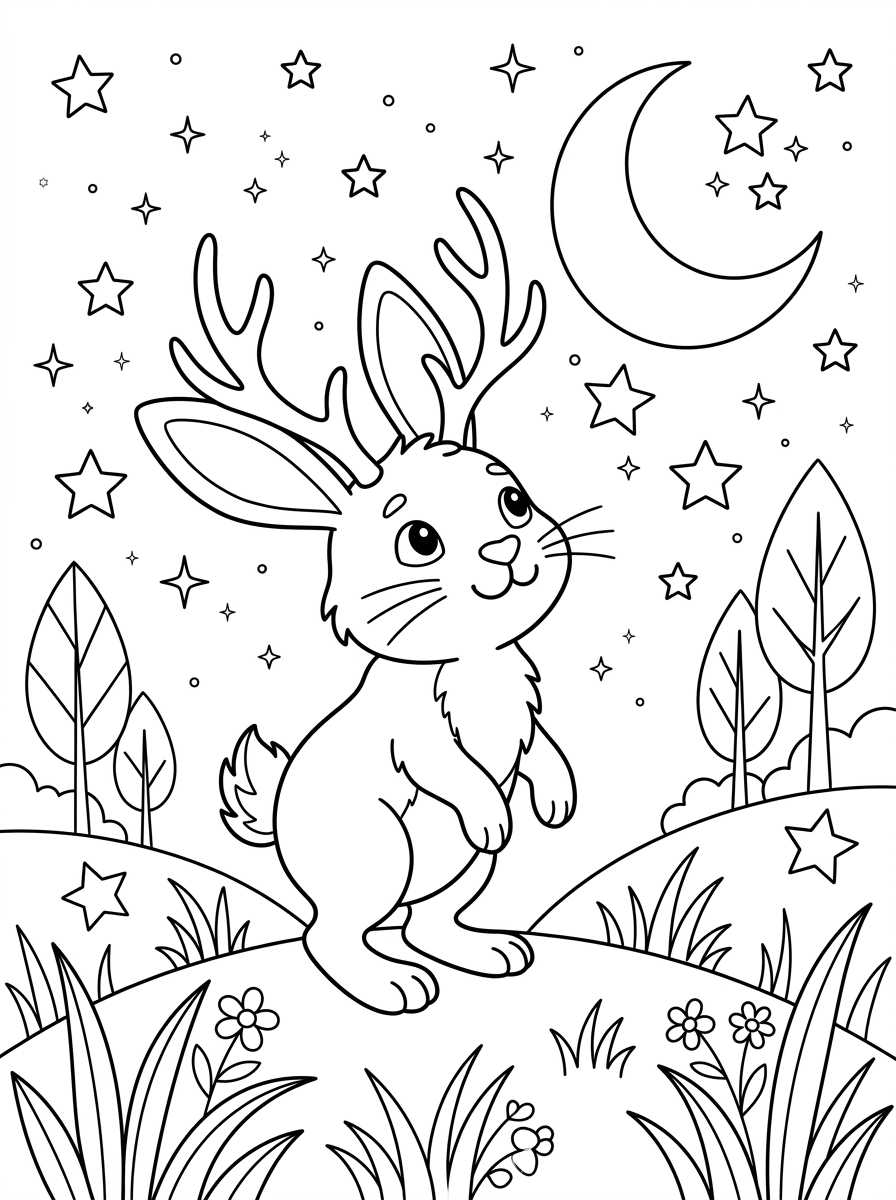 free adult Jackalope coloring pages