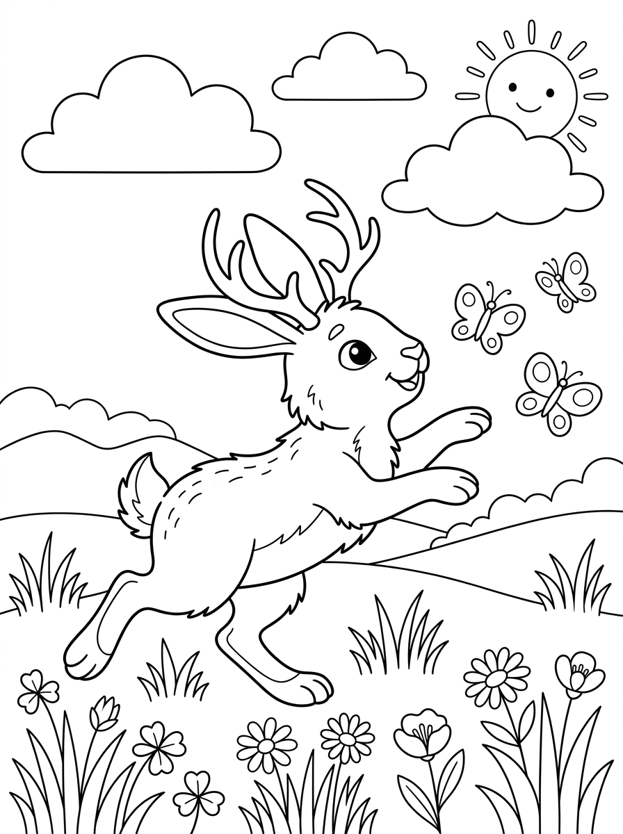 printable Jackalope coloring pages for adults