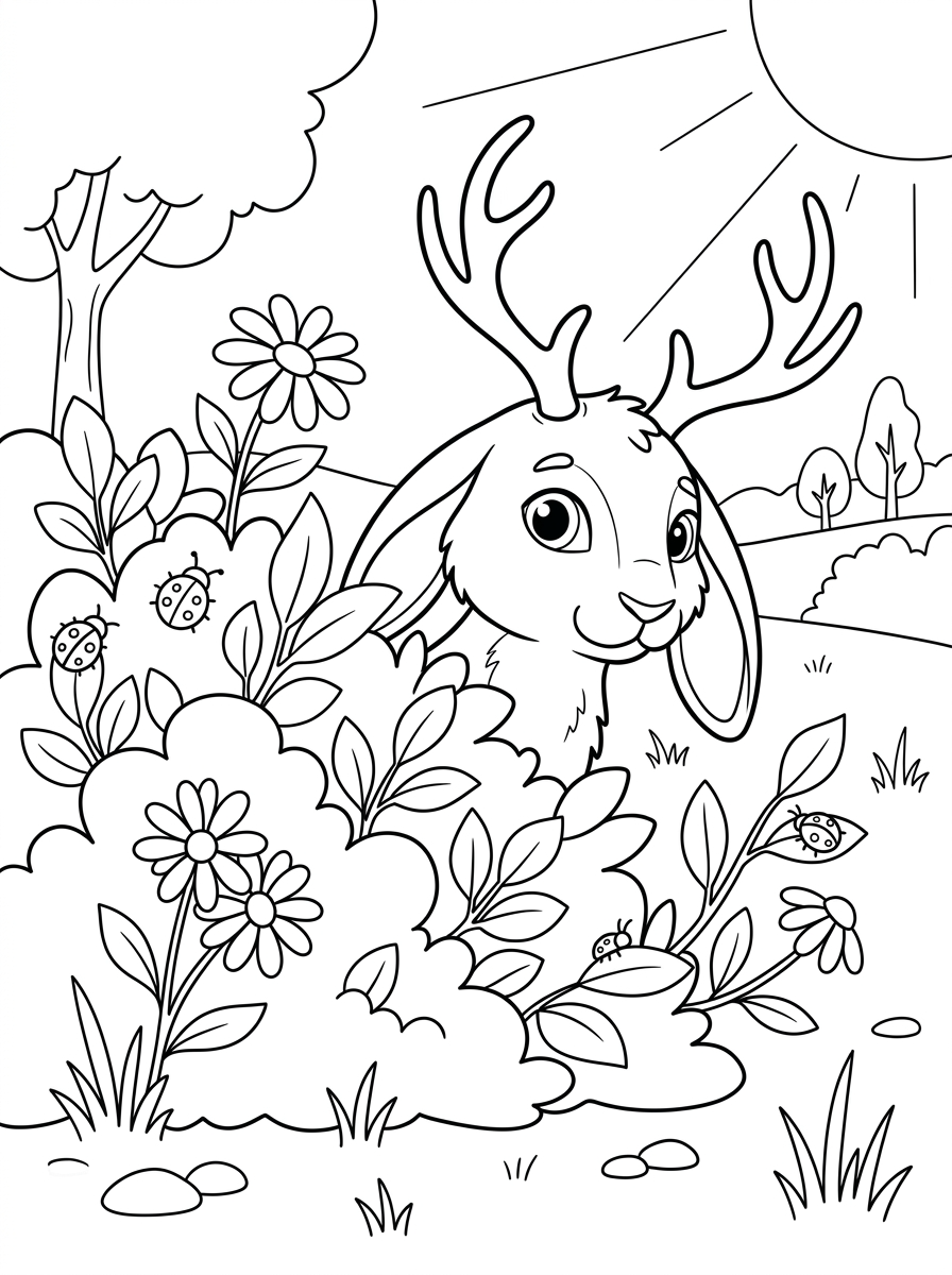 free printable Jackalope coloring pages 1
