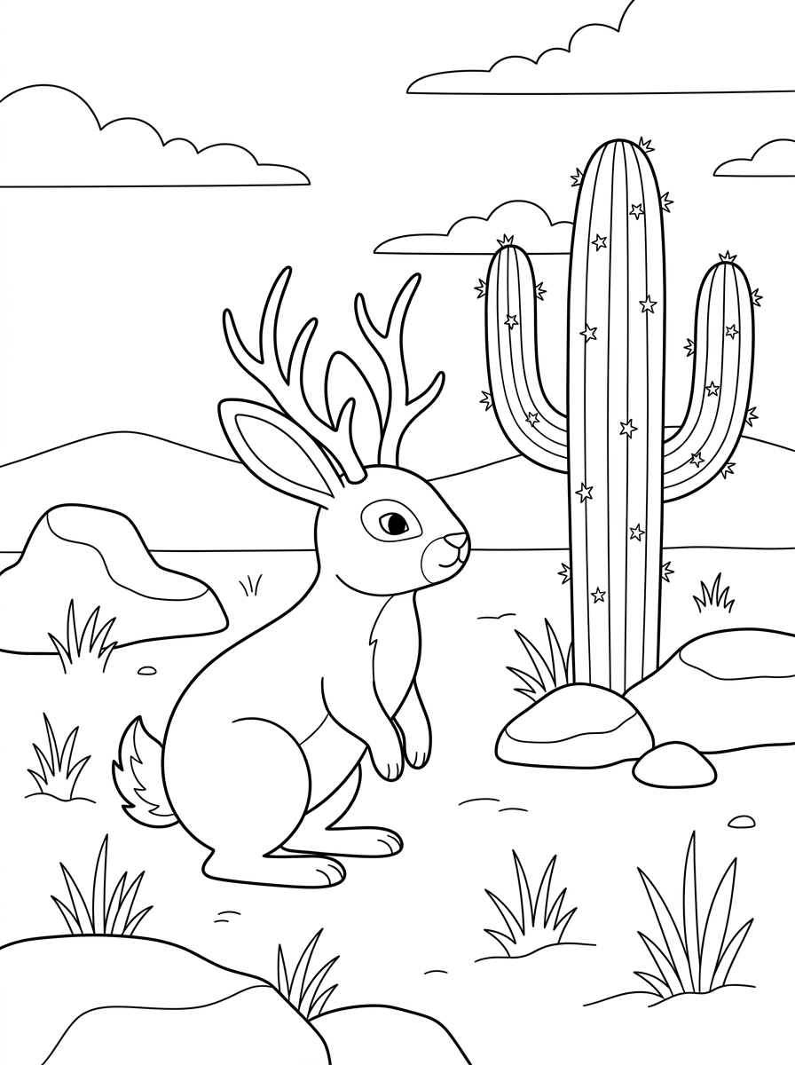 free printable Jackalope coloring pages for adults