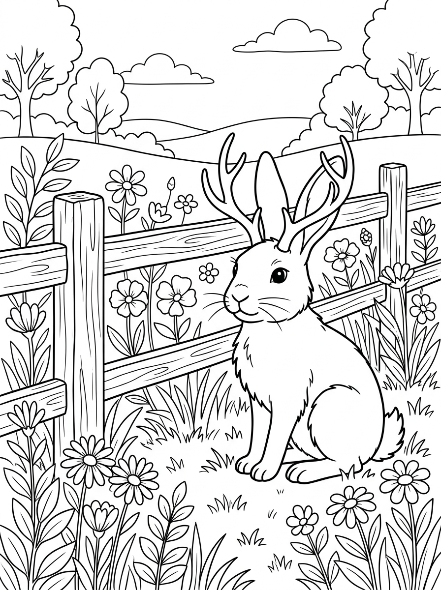 free Jackalope coloring pages for adults