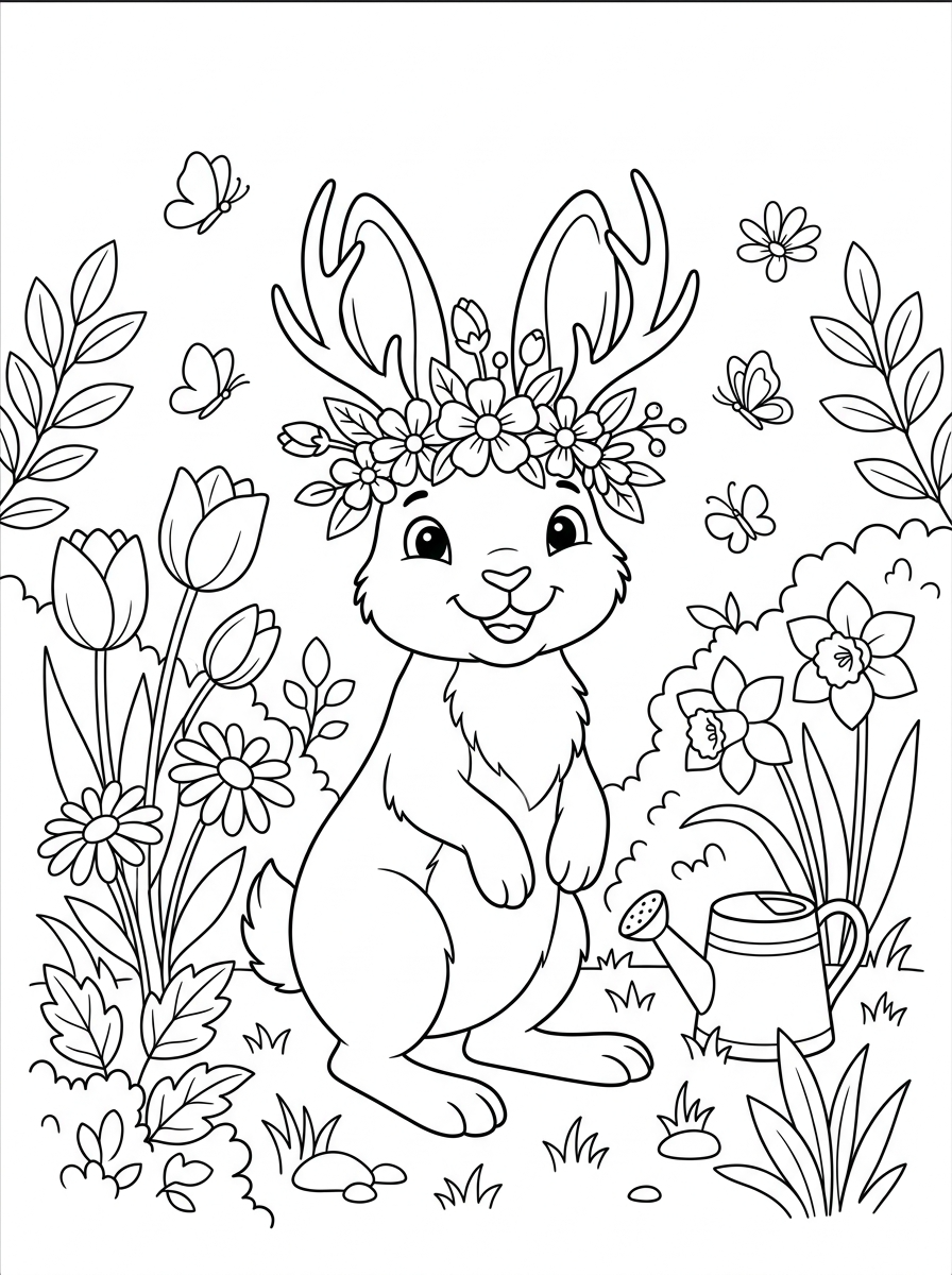 printable coloring pages Jackalope 1