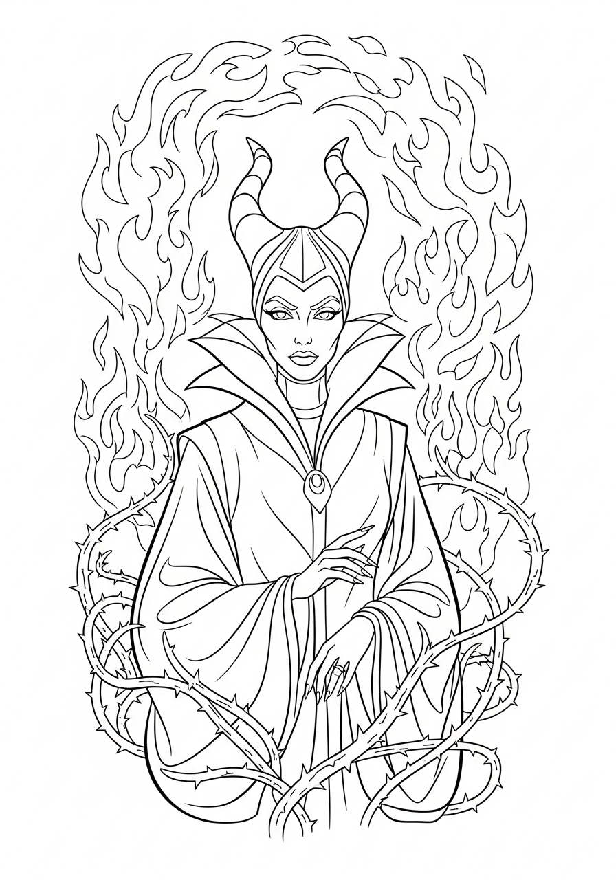free Maleficent coloring pages printable