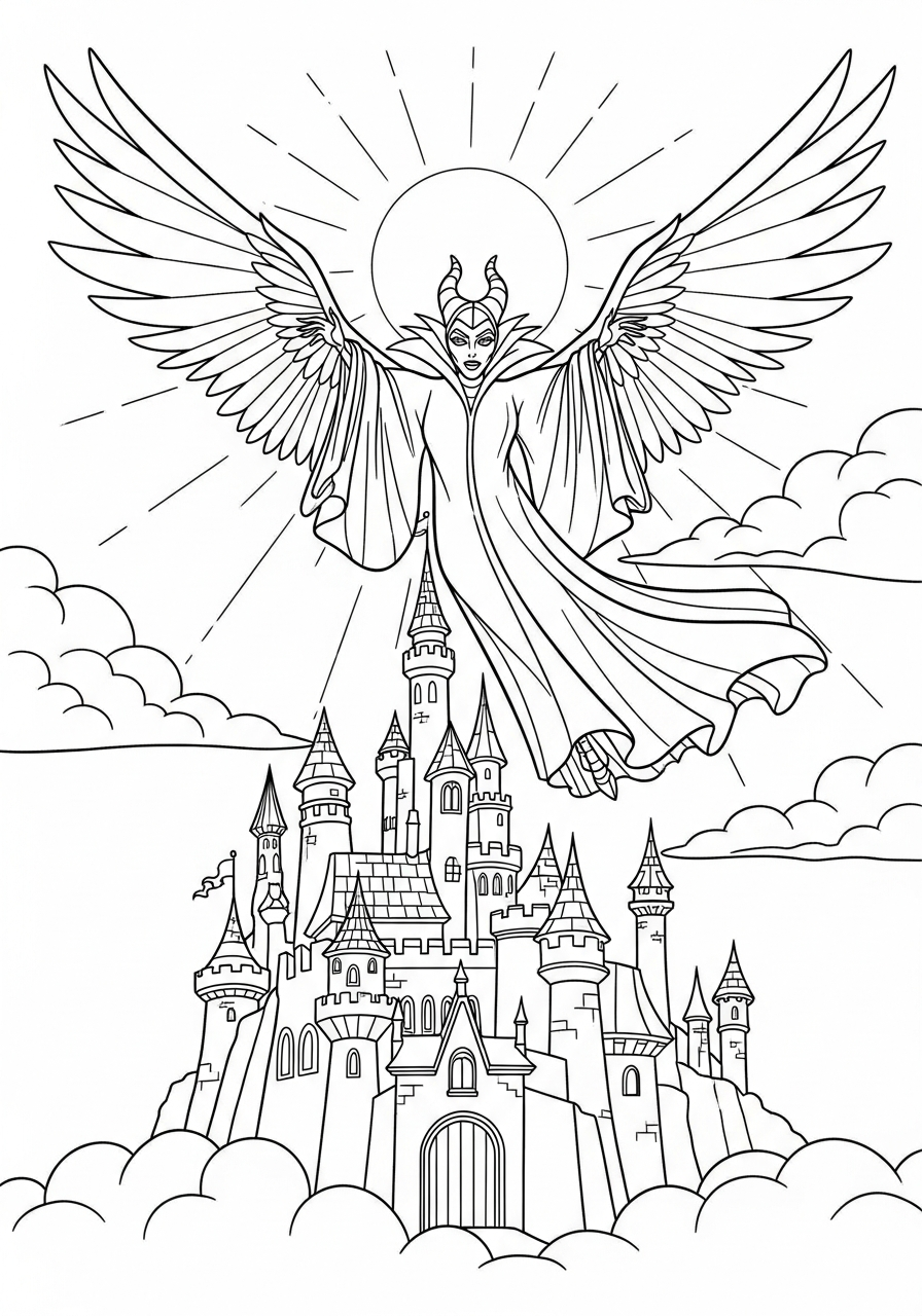 free Maleficent coloring pages pdf