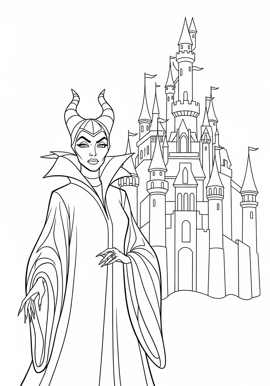 Maleficent coloring pages to print