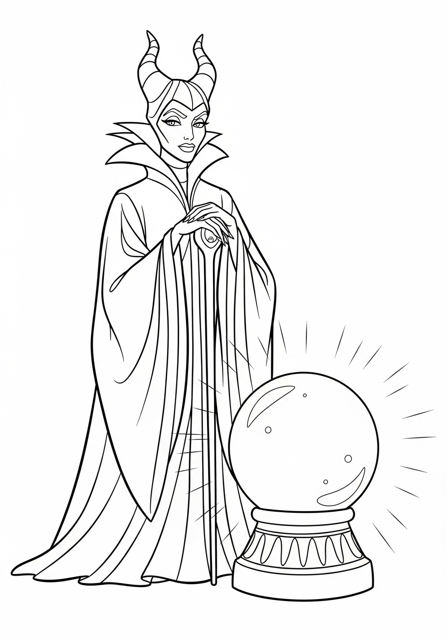 kawaii cute Maleficent coloring pages