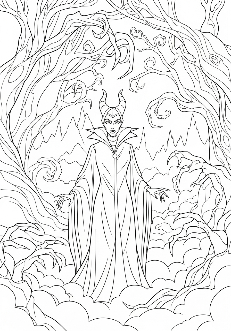 free Maleficent coloring pages