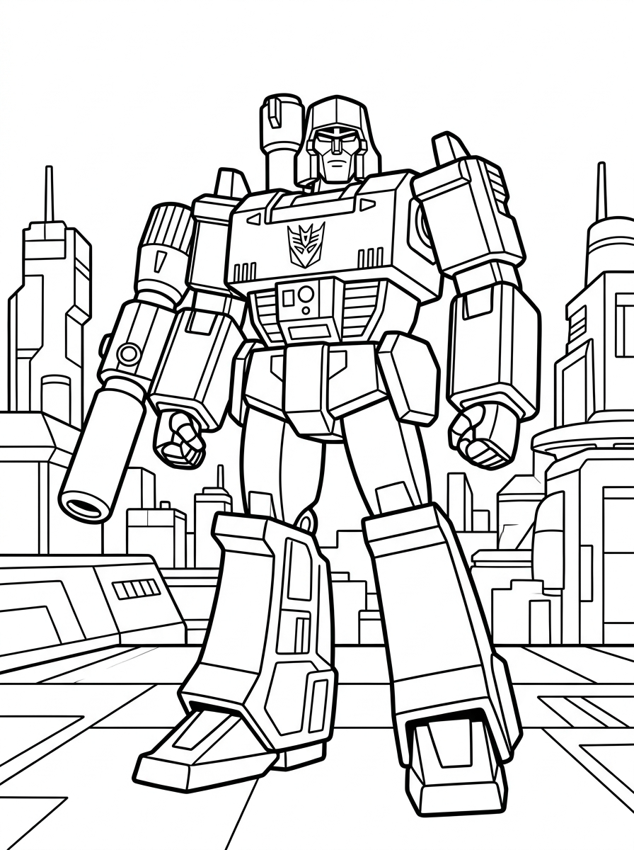 Megatron Coloring Pages 2 free Megatron tree coloring pages
