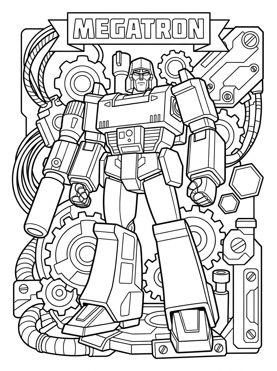Megatron Coloring Pages 15 free printable Megatron coloring pages for adults